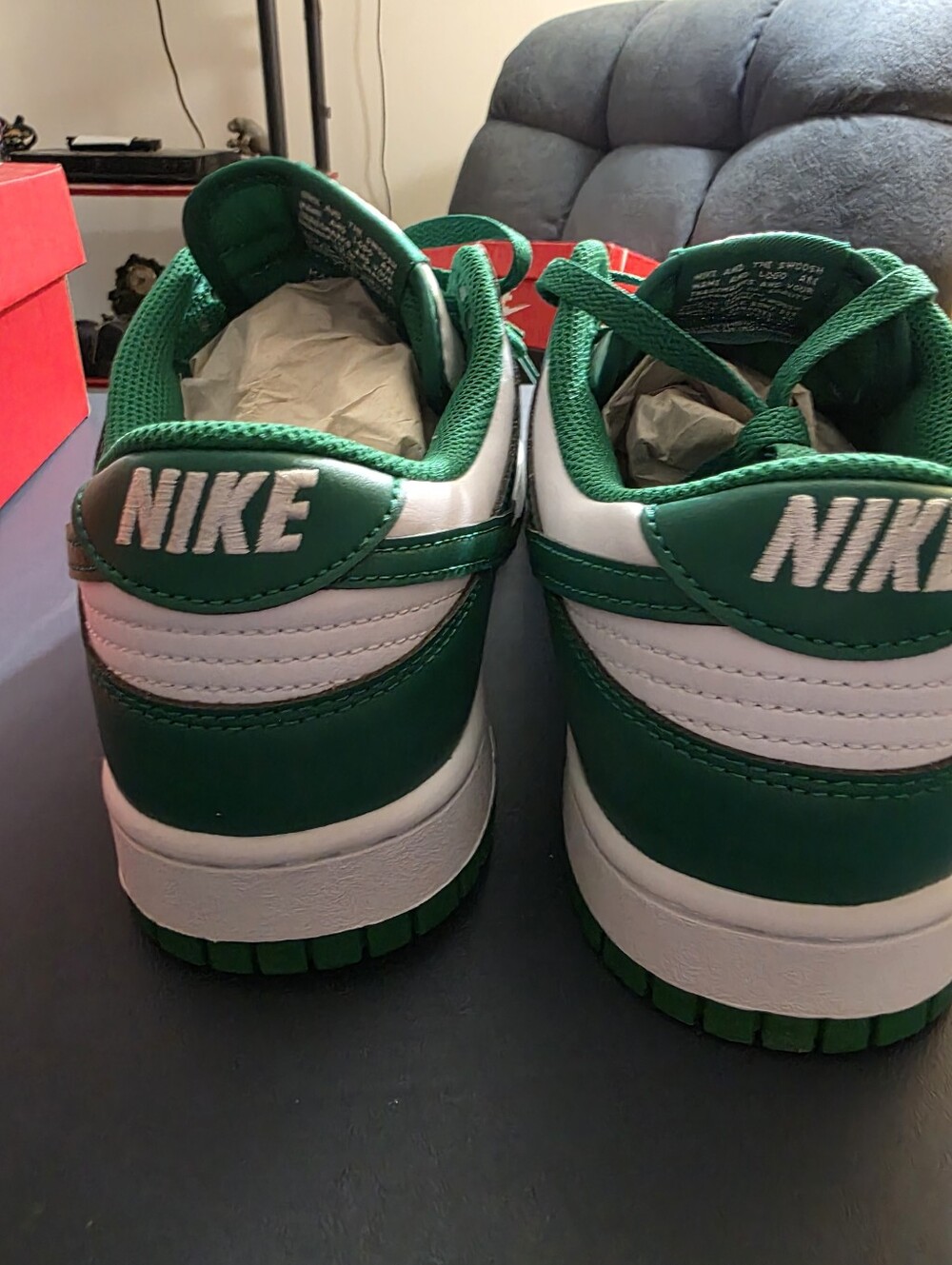 Nike Dunk "Michigan State" Dunks Green and White Low-Top Sneakers Size 11m - Picture 4 of 7